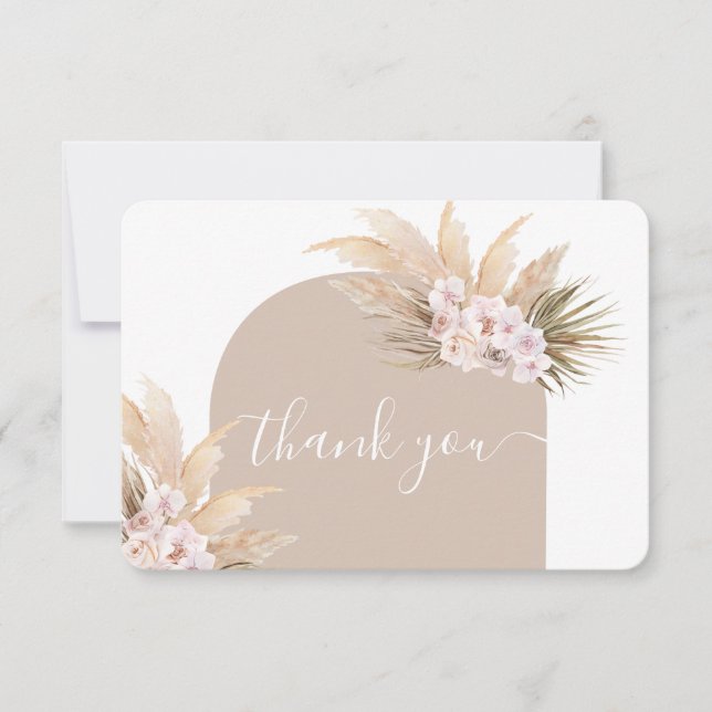 Bohemian Pampas Grass thank you card (Front)