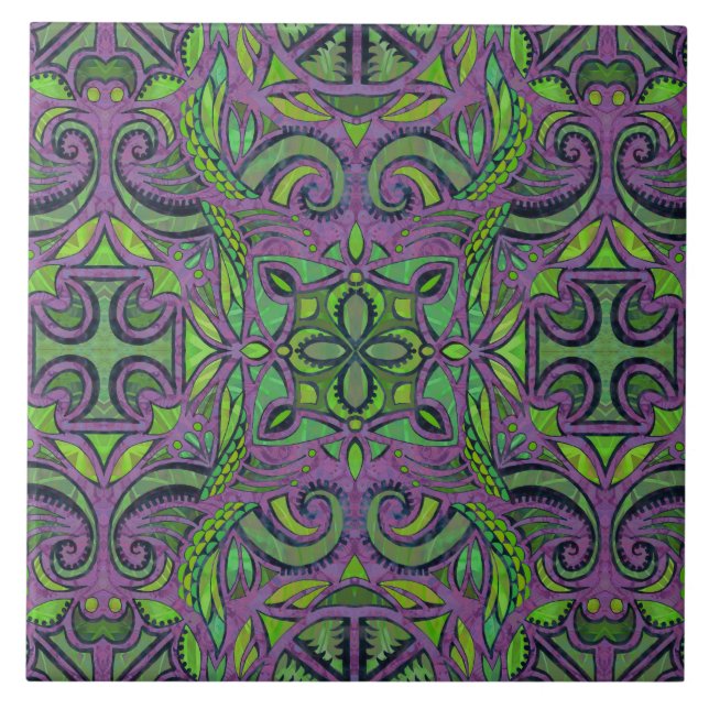 Bohemian Paradaos Purchar Ceramic Tile (Front)