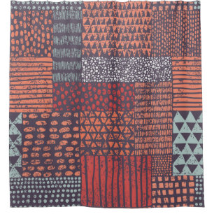 Bohemian patchwork: hand-drawn seamless design.