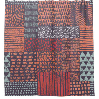 Bohemian patchwork: hand-drawn seamless design.