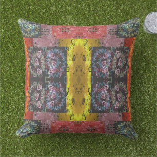 Bohemian Patchwork Outdoor Pillow