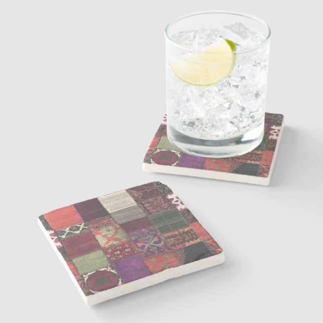 Bohemian Patchwork Stone Coaster (Side)