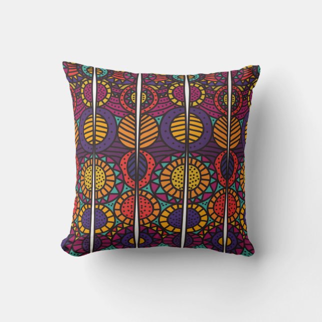 Bohemian Pattern Throw Pillow (Front)