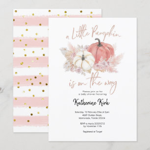 Bohemian Pink Pumpkin is on the way Invitation