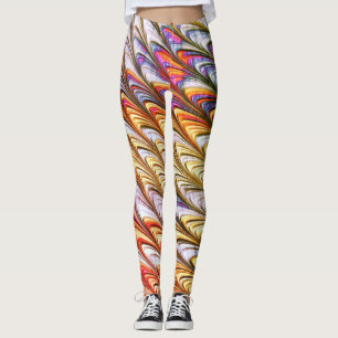 Bohemian Psychedelic Colourful Waves Abstract Art Leggings