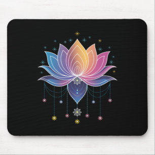 Bohemian Rainbow Lotus Flower Yoga Lotus Flower _1 Mouse Pad