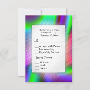 Bohemian Rainbow RSVP with Entrees Card