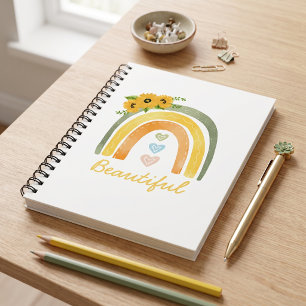Bohemian Rainbow Sunflower Personalized Planner