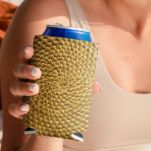 Bohemian Rattan Basketweave Wicker  Can Cooler