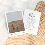 Bohemian Retro Minimalist Simple Photo Wedding Thank You Card<br><div class="desc">A simple photo thank you card to match our Bohemian Minimalist Simple Photo Wedding collection. This design features your engagement photo on the front of the page, with "thank you" aligned to the bottom on the left. The back of the design features a custom heartfelt thank-you message to express your...</div>