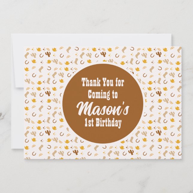 Bohemian Rodeo Birthday Cowgirl Rainbow Party  Invitation (Front)