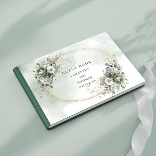 Bohemian Romance Dusty Green Wedding Guest Book