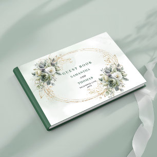 Bohemian Romance Dusty Green Wedding Guest Book