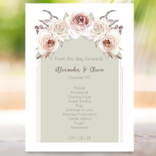 Bohemian Rose Arch Wedding Program
