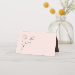 Bohemian Rose Floral Wedding Table Place Card