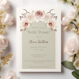 Bohemian Roses Arch Bridal Shower Invitation