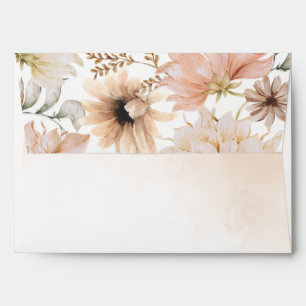 Bohemian Rustic Floral Invitation Envelopes