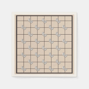 Bohemian Rustic Winter Coffee Bean Brown Plaid Napkin