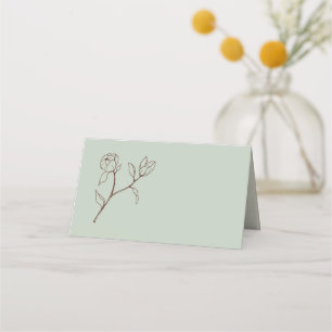 Bohemian Sage Floral Wedding Table Place Card