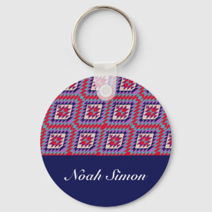 Bohemian seamless mosaic Colourful pattern Keychain