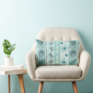 Bohemian Seaside Watercolor Lumbar Pillow