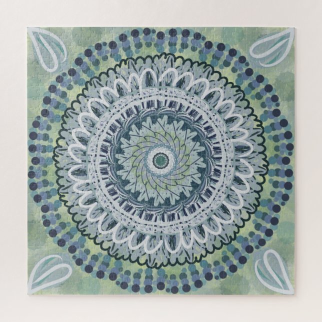 Bohemian Shabby Chic Mandala Jigsaw Puzzle  (Vertical)