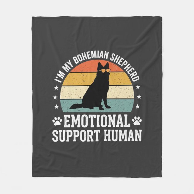Bohemian Shepherd Emotional Support Human Dog Fleece Blanket (Front)
