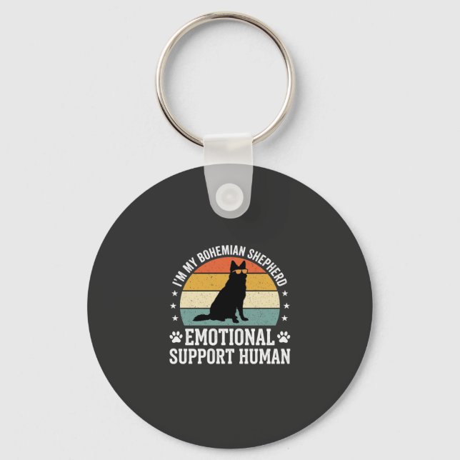 Bohemian Shepherd Emotional Support Human Dog Keychain (Front)