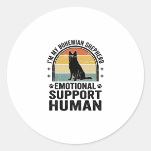Bohemian Shepherd Emotional Support Human Vintage Classic Round Sticker
