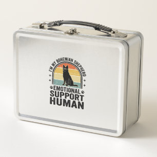 Bohemian Shepherd Emotional Support Human Vintage Metal Lunch Box