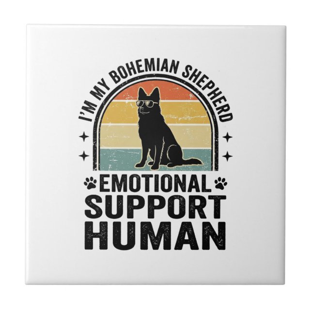 Bohemian Shepherd Emotional Support Human Vintage  Tile (Front)