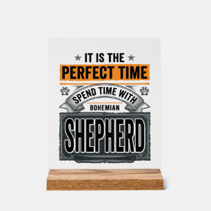 Bohemian Shepherd Vintage Dog Lover Typography Des Acrylic Sign