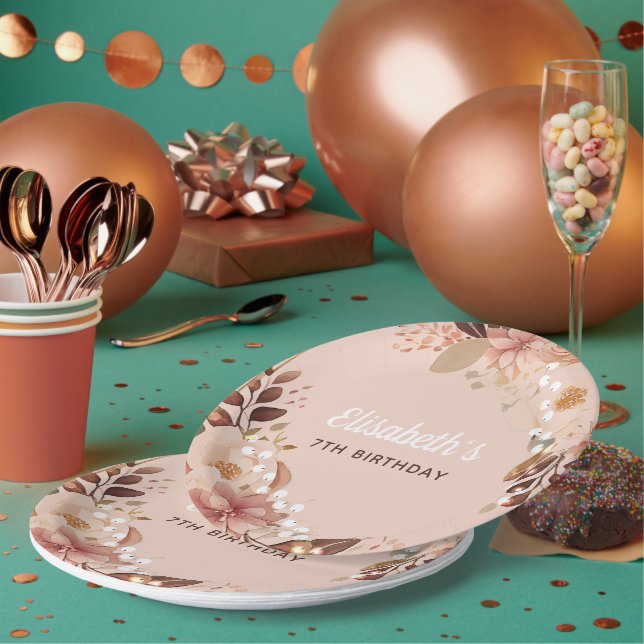 Bohemian Slumber Pajama Party Personalized Paper Plate (Multi)