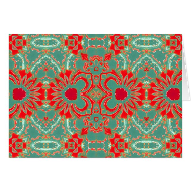 Bohemian Sophisticated Turquoise Coral Floral NT (Front Horizontal)