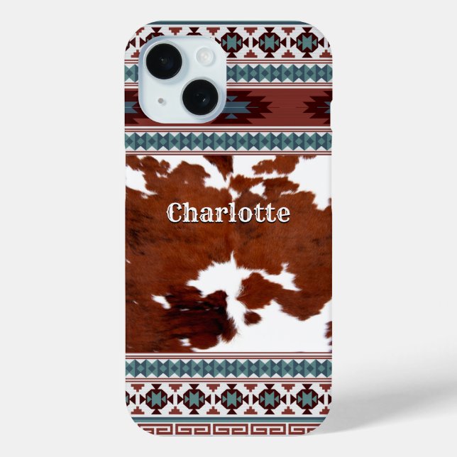 Bohemian South Western Cowhide Cowgirl Style Case-Mate iPhone Case (Back)