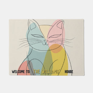 Bohemian Sphynx Cat Mom Dad House Decor Welcome Doormat