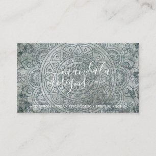 Bohemian Spiritual Green Mandala Boho Business Card
