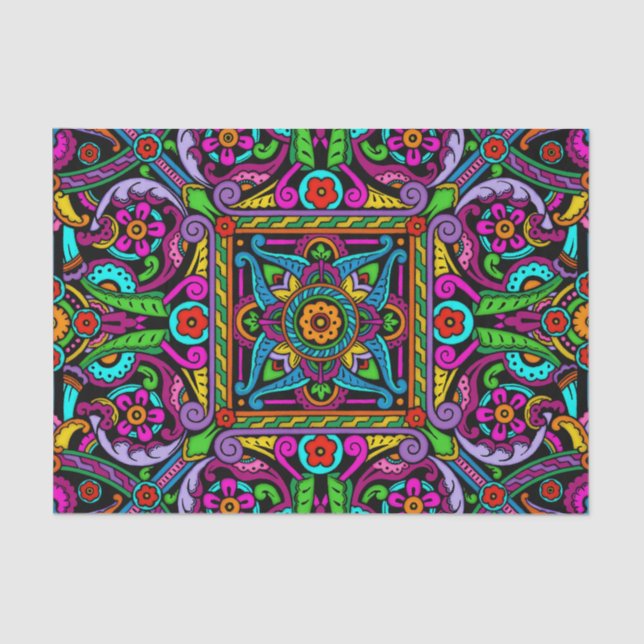 Bohemian Stained Glass Style Tissue Paper (Front)