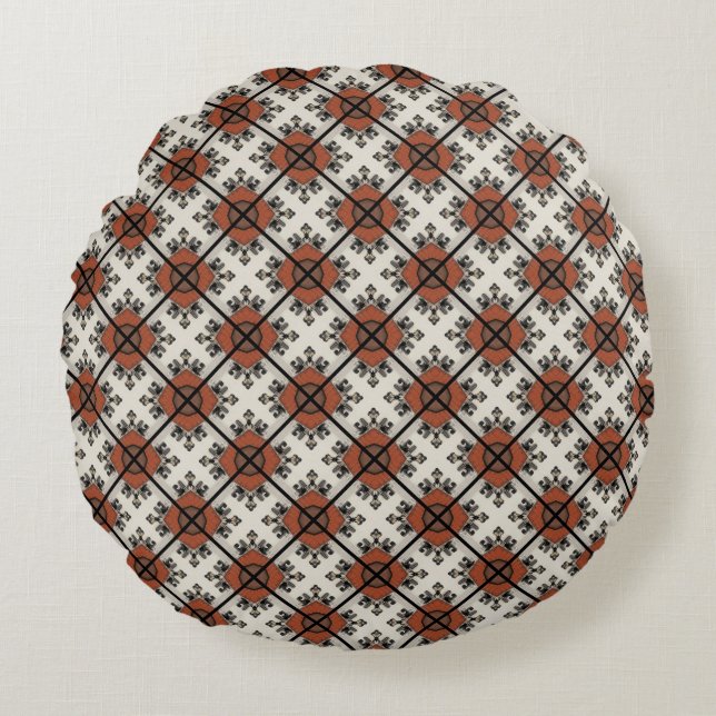 Bohemian Starburst Round Pillow (Front)