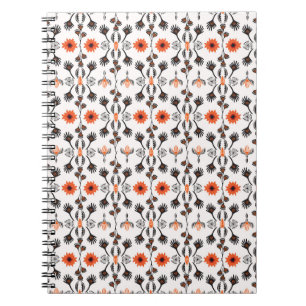 Bohemian striped floral: hand-drawn vintage. notebook