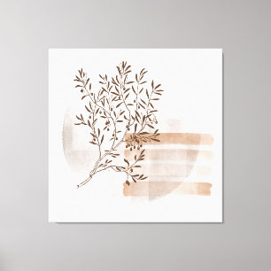 Bohemian Style Abstract Floral Art  Canvas Print