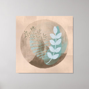 Bohemian Style Abstract Floral Art  Canvas Print