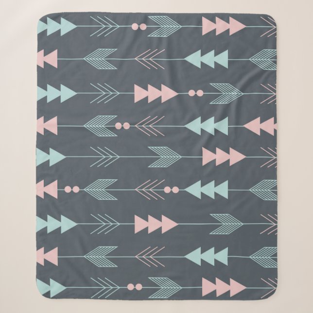 Bohemian Style Boho: Ethnic Seamless Pattern Sherpa Blanket (Front)