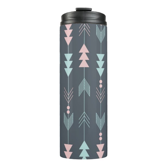 Bohemian Style Boho: Ethnic Seamless Pattern Thermal Tumbler (Front)