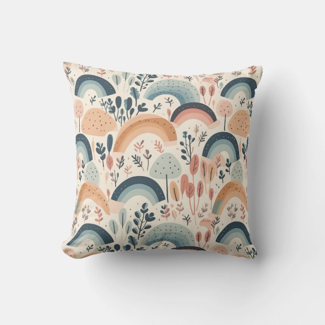 Bohemian Style Pastel  Throw Pillow (Front)