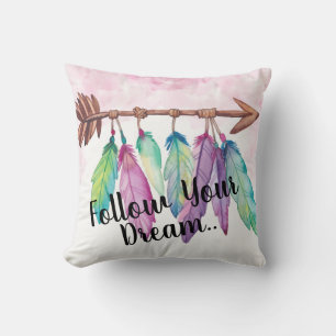 Bohemian Style with Quote Throw Pillow
