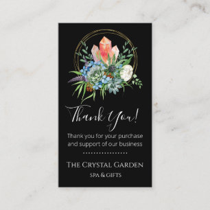 Bohemian Succulent Flowers Bouquet Thank You Business Card