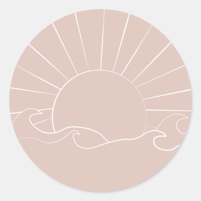 Bohemian Sun and Waves Sticker (Front)