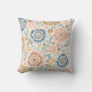 Bohemian Sunflowers  Throw Pillow