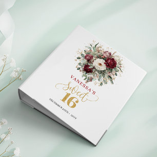 Bohemian Sweet Sixteen Blush Burgundy Floral Album Binder